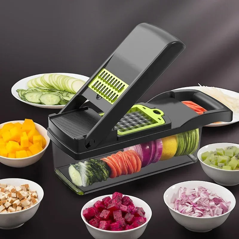 16-in-1 Vegetable Chopper & Dicer – Multi-Blade Food Prep Gadget, BPA-Free