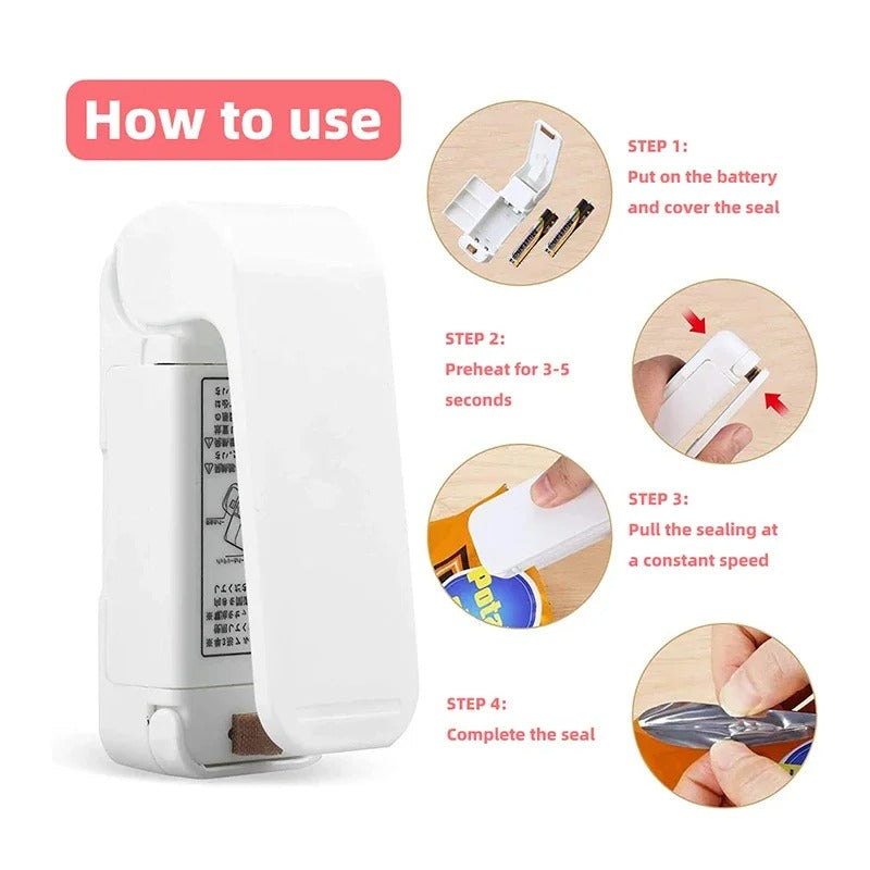 Mini Heat Bag Sealing Machine – Portable Food Sealer for Plastic Bags – Keep Your Food Fresh and Safe