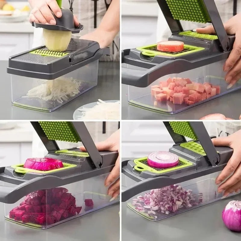 16-in-1 Vegetable Chopper & Dicer – Multi-Blade Food Prep Gadget, BPA-Free