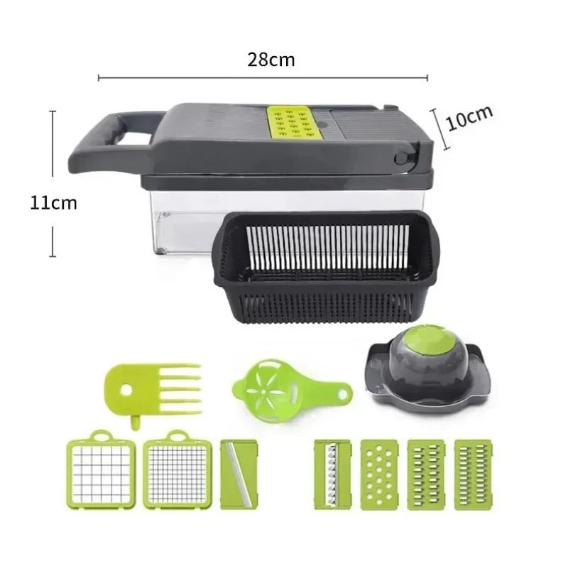 16-in-1 Vegetable Chopper & Dicer – Multi-Blade Food Prep Gadget, BPA-Free