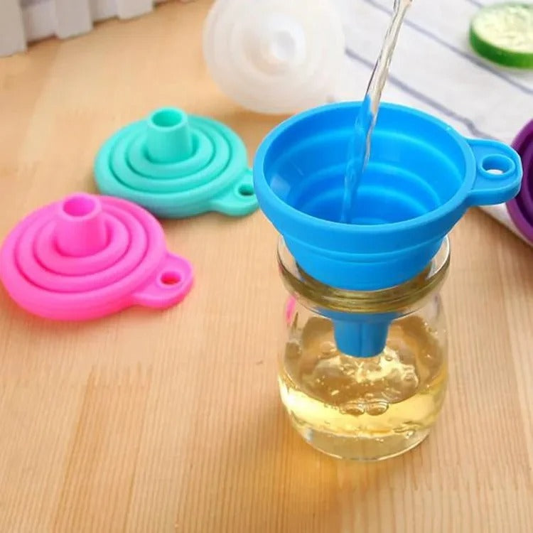 Mini Foldable Silicone Funnel – Collapsible Portable Funnels for Oil, Fuel, Beer, and Kitchen Use