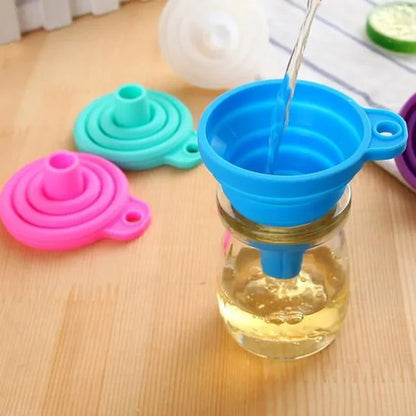 Mini Foldable Silicone Funnel – Collapsible Portable Funnels for Oil, Fuel, Beer, and Kitchen Use