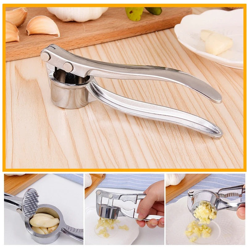 Aluminum Garlic Press & Ginger Crusher – Ergonomic Handheld Mincer for Easy Kitchen Prep