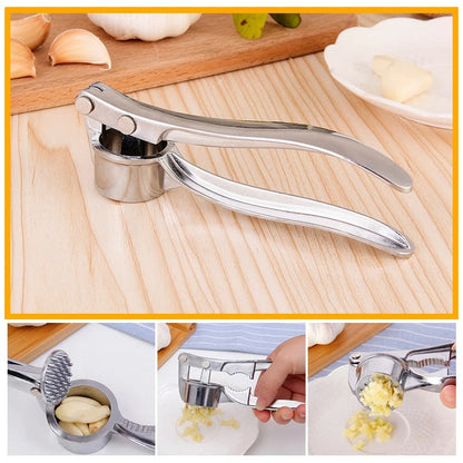 Aluminum Garlic Press & Ginger Crusher – Ergonomic Handheld Mincer for Easy Kitchen Prep