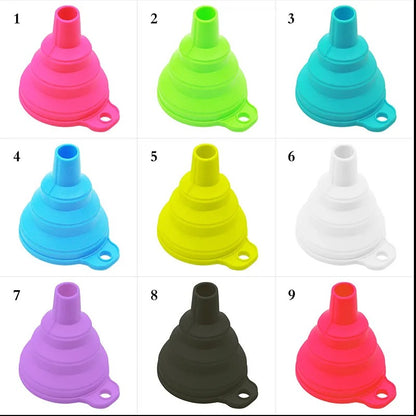 Mini Foldable Silicone Funnel – Collapsible Portable Funnels for Oil, Fuel, Beer, and Kitchen Use