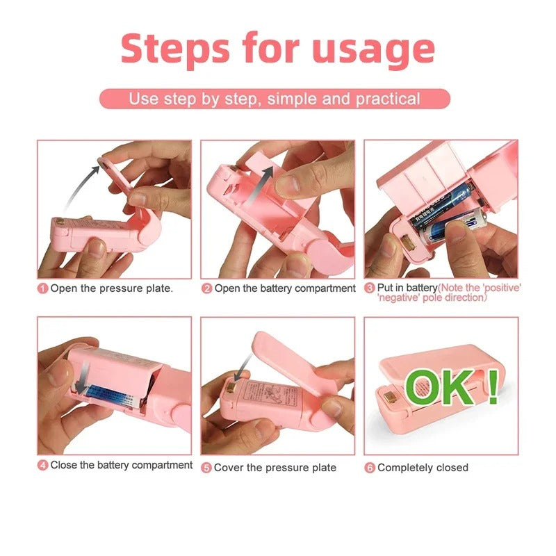 Mini Heat Bag Sealing Machine – Portable Food Sealer for Plastic Bags – Keep Your Food Fresh and Safe