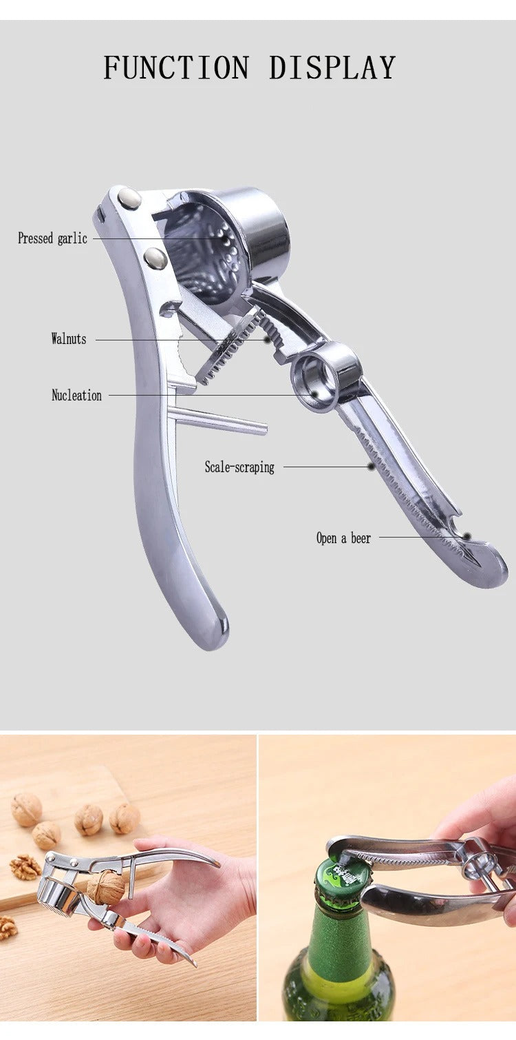 Aluminum Garlic Press & Ginger Crusher – Ergonomic Handheld Mincer for Easy Kitchen Prep